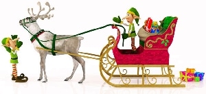 Elf driving Sleigh