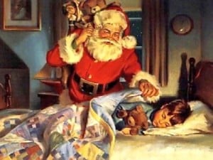 Old Fashioned Santa and Child