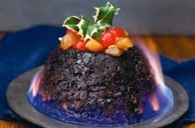 Christmas Pudding a Flame