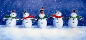 A line of Snowmen